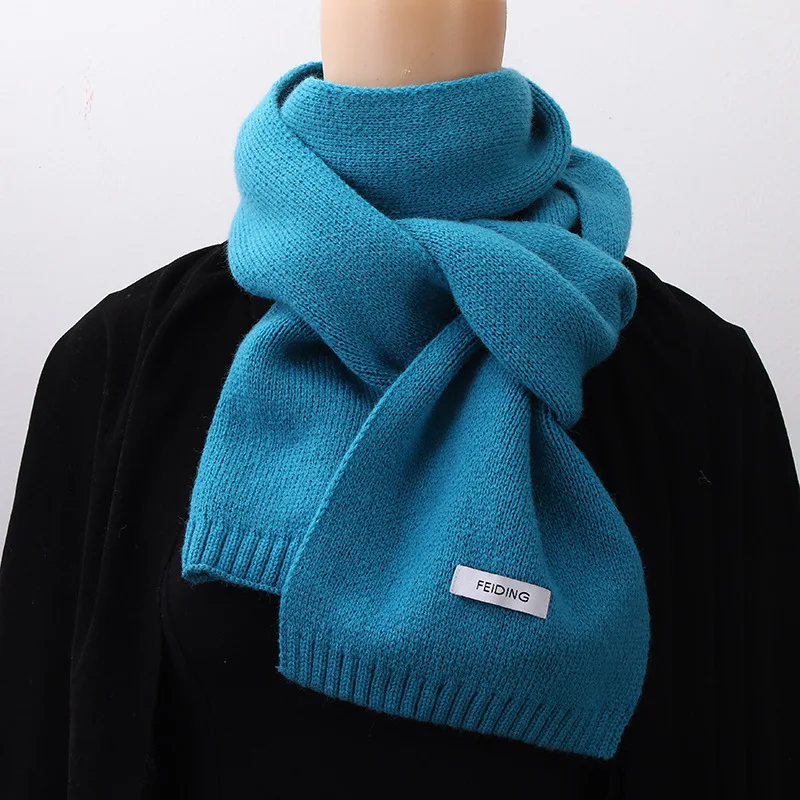 Scarf for Women 2024 New Korean Version Winter Ins Style Solid Color Knitted Warm and Versatile Student Winter Scarf