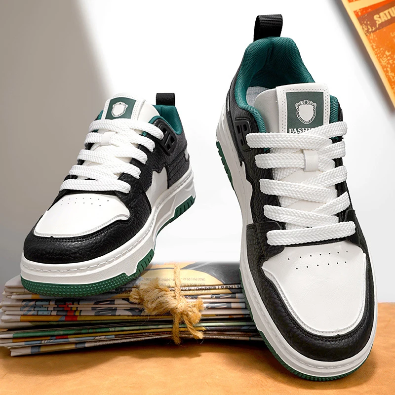 Autumn 2025 Men's White Chunky Sneakers - Breathable Minimalist Design, Student-Friendly & Instagram Popular