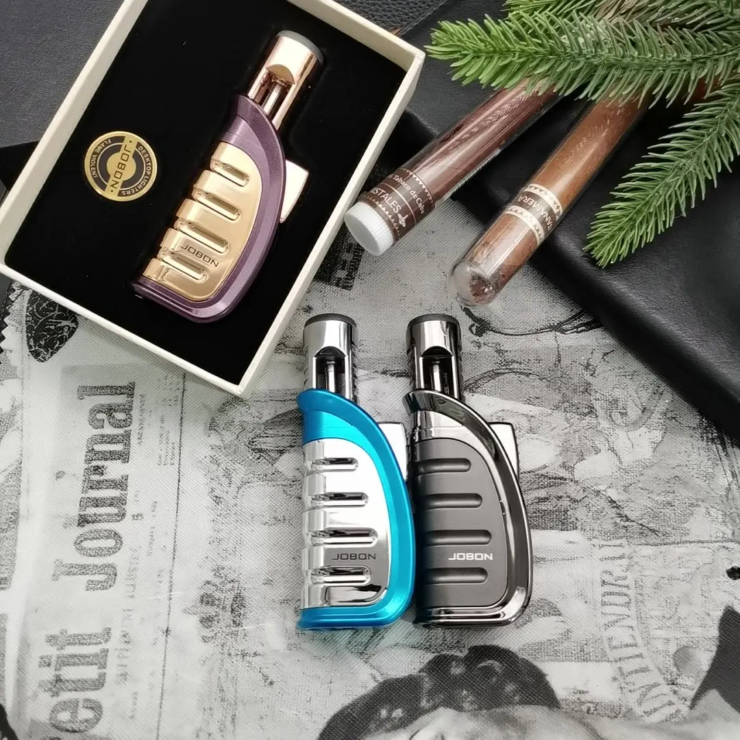 JOBON Creative Outdoor Windproof Lighter Metal Direct Gas Cigar Strip Lighter Men's Light Luxury High End Gift
