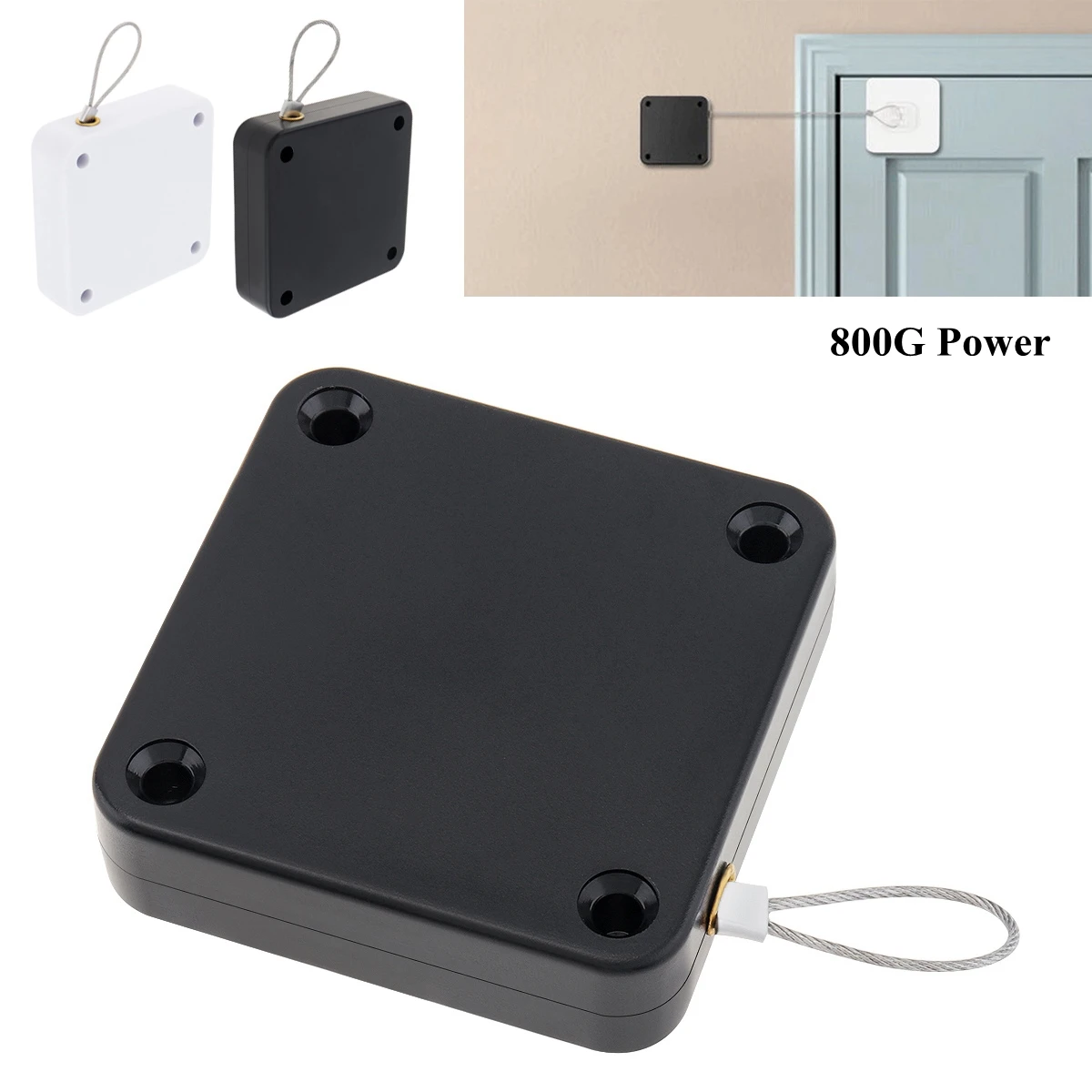 

Punch Free Automatic Sensor Door Closer 800G Power Residential Commercial Mute Buffer Simple Door Closing Device Door Hardwares