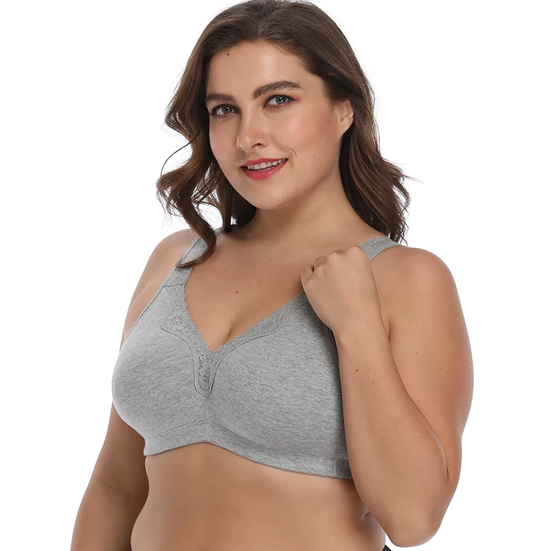 Soutien-gorge grande taille en coton, sous-vêtements, grande tasse, sans couture, sans fil, Ultra-mince, minimiseur, brassière A B C D E F G H I,