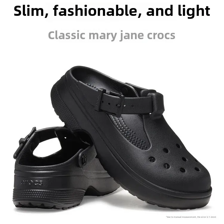 Mary Jane Hole Hole Shoes Thick Bottom Heightening Women's Shoes New Anti-slip Beach Shoes Ladies Sandals EVA Material