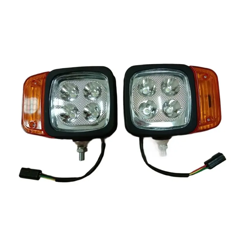 Classy-Excavator Headlight Set Front Work Light And Top Light With Turn Signal Assembly- Forklift Accessory(1 Pair)