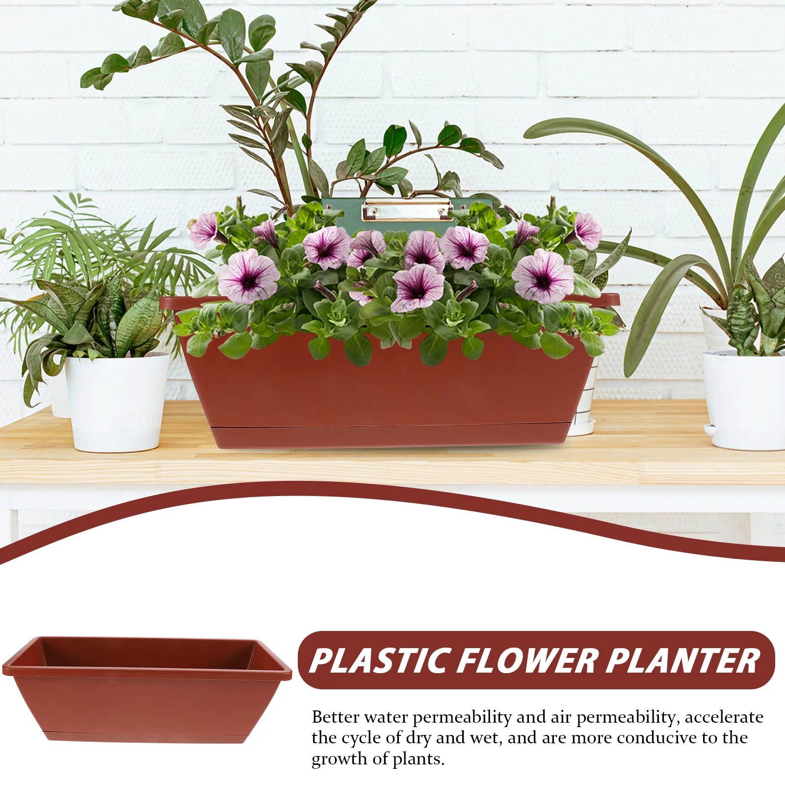 3 Pcs Planter Balcony Flower Pot Window Grilles Planter Pots Plastic Vase Flowerpots Growing Vegetables Flower On The Balcony