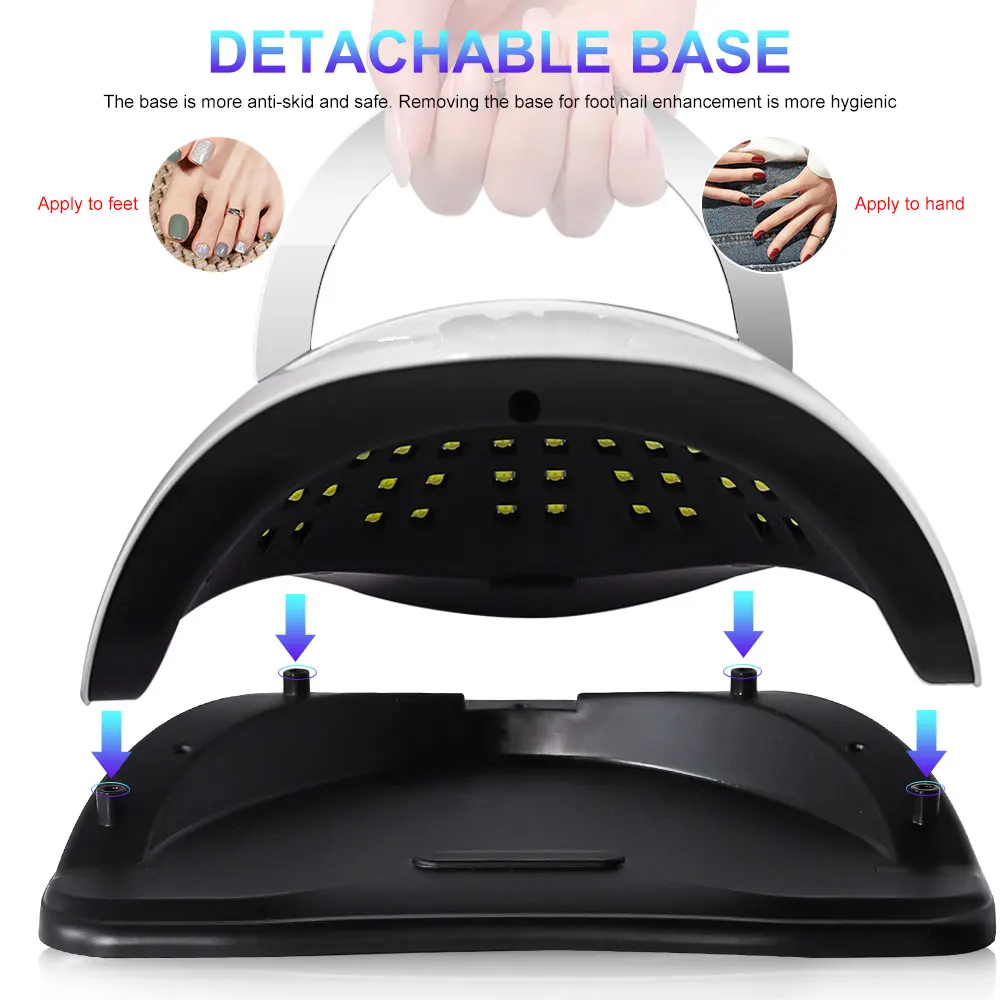 Secador de unhas profissional 72LED luz UV para unhas com 4 temporizadores configurações de sensor automático, adequado para cura de gel ferramentas para unhas domésticas