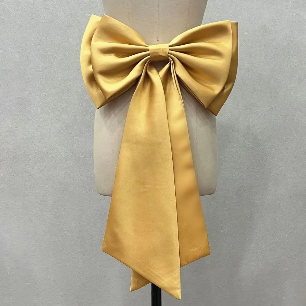 Removable Bowknot Waist Ornament Large Satin Tulle Bow Bow Bridal Belt Wedding Dress Decorations Sophisticated Gown image 4