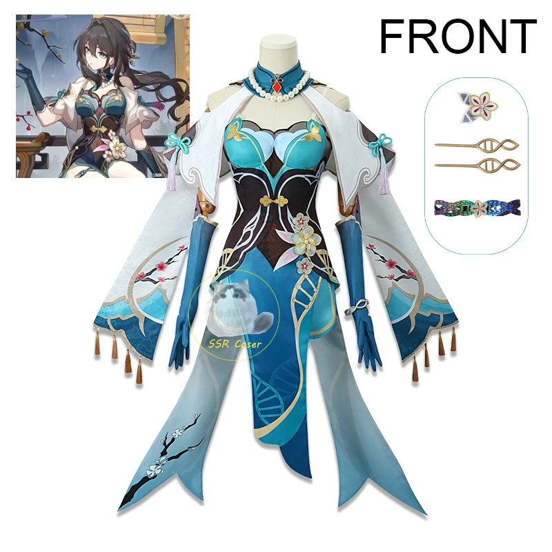 Ruan Mei Cosplay Costume pour filles, jeu Honkai, Star Rail, robe, uniforme, tenue, perruque, accessoire, Halloween