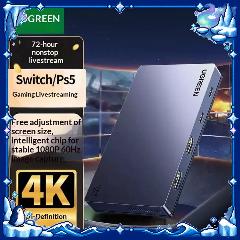 UGREEN UG501 Dual HDMI Video Capture Card 1080P 2 Channel Recording for PC Streaming Console