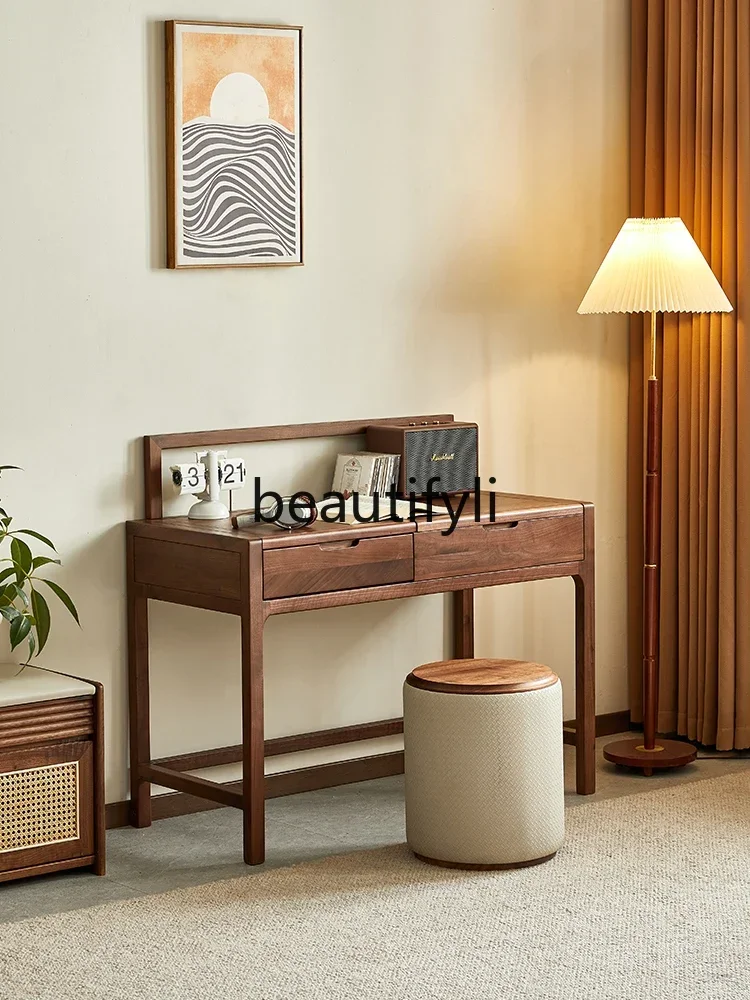 

North American black walnut dresser Nordic solid wood bedroom flip dressing table