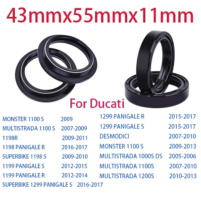 Fork Oil Seal For Ducati Monster 1100S Multistrada 1200S 1100S 1198 1199 1299 Panigale R S Superbike Desmodici Front Fork Seal