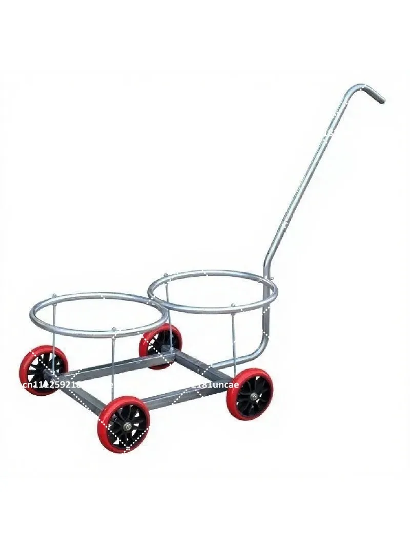 Double Bucket Pouring Trolley Floor-to-Ceiling Portable Garbage Cart Small Utility Cart