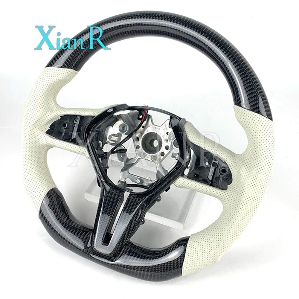 Real carbon fiber perforated leather sports style steering wheel for Infiniti Q50 Q60 QX50 QX55 Q50L 2016-2024 customizable