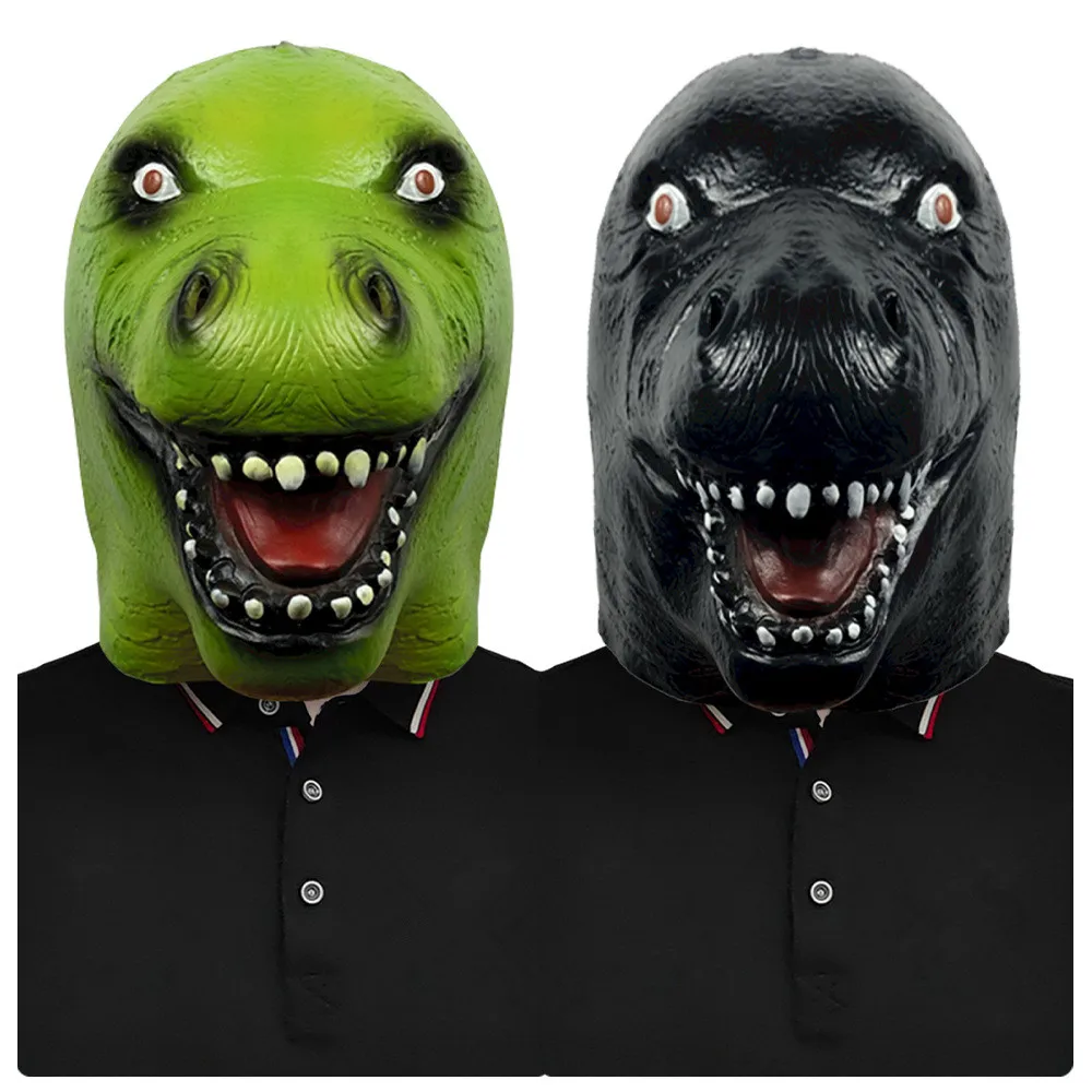 Grüne Tier-Dinosaurier-Kopfmaske Halloween-Maskottchen-Kostüm-Maske – Detail 1