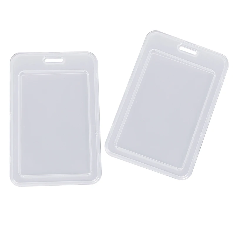 قطعتان من أغطية بطاقات الاسم البلاستيكية الشفافة البسيطة وحاملي بطاقات البنك #4