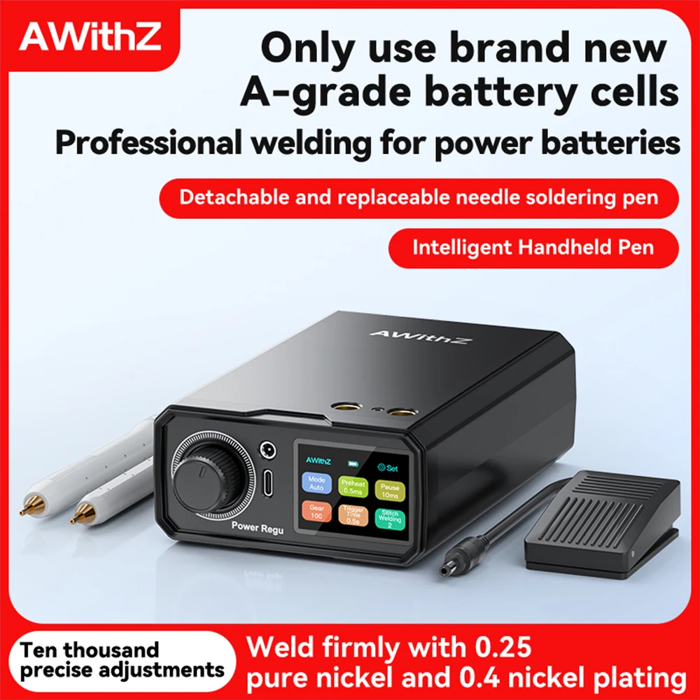 

Portable Spot Welder AWithZ UK3 Pedal Spot Welder Type-C Charging 18650 Lithium Battery DIY Nickel Sheet Spot Welding Machine