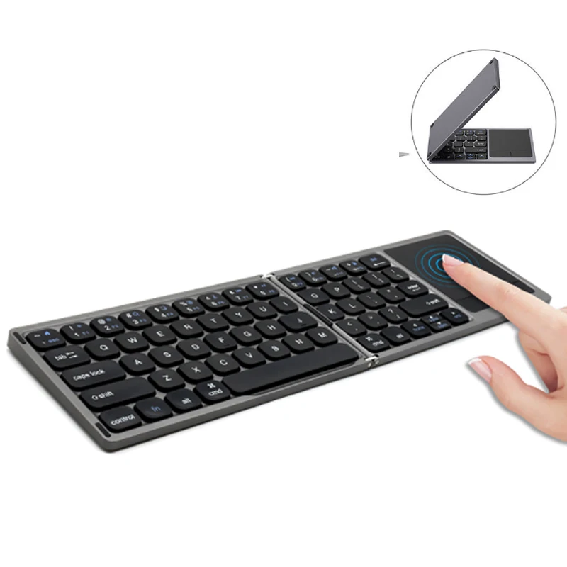 

BOW Folding Bluetooth Keyboard with Touchpad/ Numberic Keypad Rechargeable Wireless Keyboard Foldable for iPad Phone Laptop