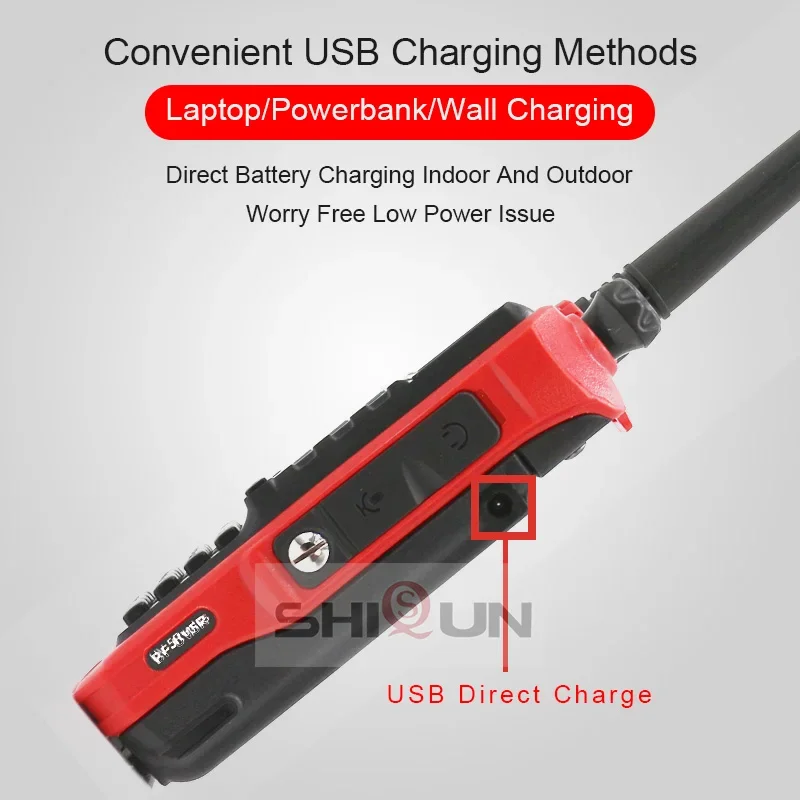 Baofeng 10W 8W トランシーバー 10KM UV-5R+Plus レッドラジオ 10 km UV-5R UV-10R 双方向ラジオのアップグレード (USB 充電付き) H/M/L モード