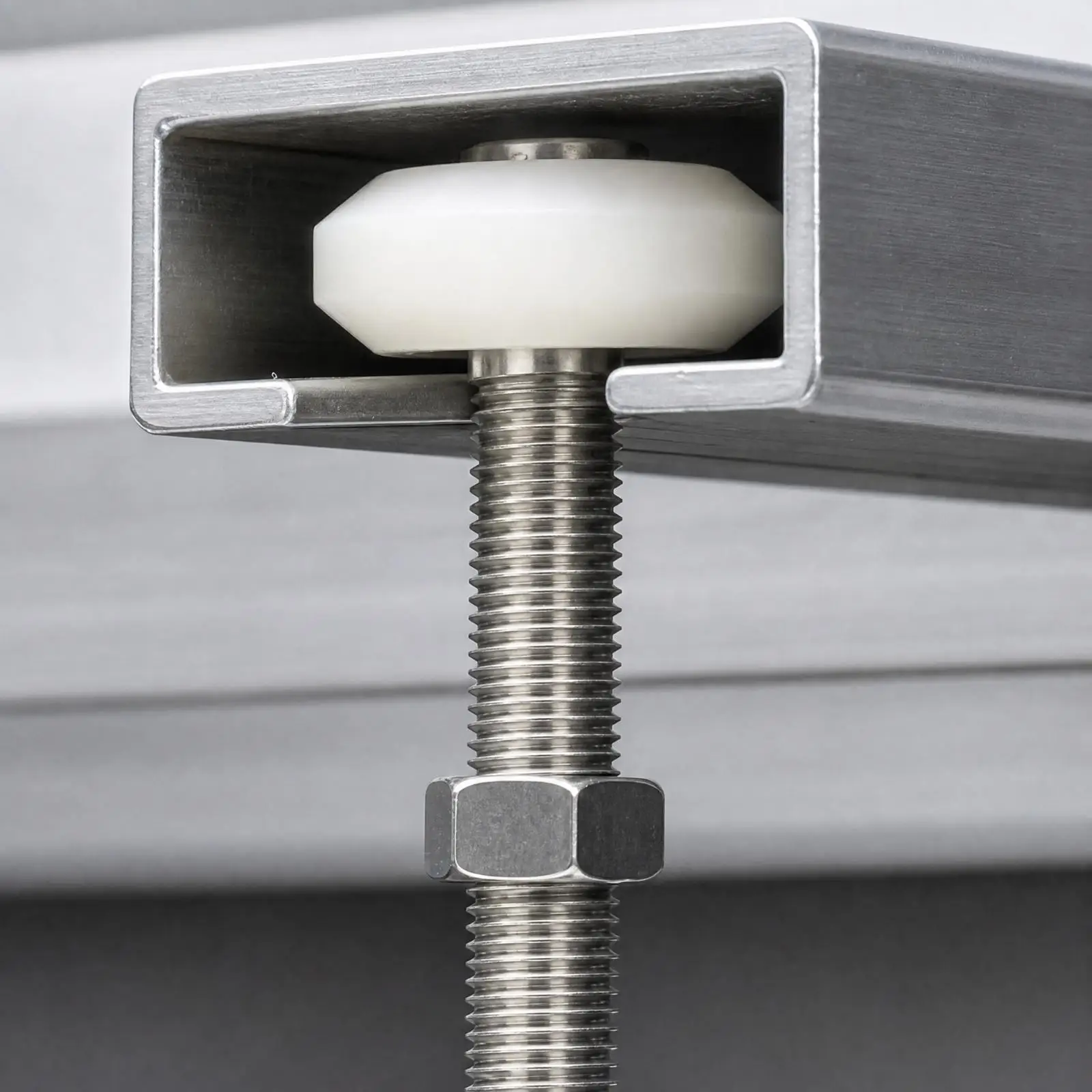 Stainless Steel Sliding Door Roller Assembly for Overhead Guide Rail Refrigerator Room Door Support and Alignment Adjustment