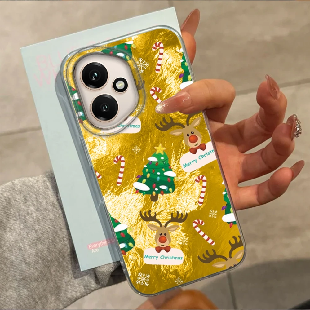 Christmas Elk Cartoon Girls Phone Case For Huawei Honor 400 200 Pro Magic7 6 5 Lite 90 Smart X7c X9c X9a X8a X8b X8c Funda Cover