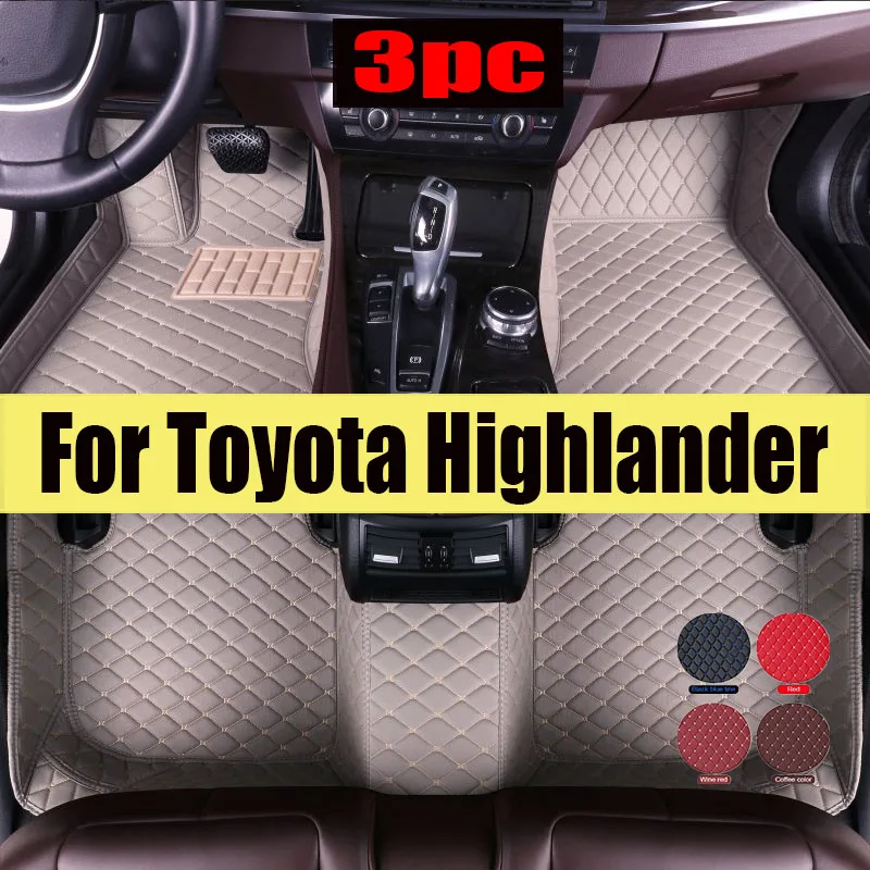 

Car Floor Mats For Toyota Highlander (Hybrid/Petrol)7 Seats 2022 2023 Auto Foot Pads Auto Carpet Cover Interior trunk mat