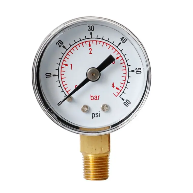 Steel Dual Scale Economical All Purpose Pressure Gauge with Brass Internals for Gas Water Liqu