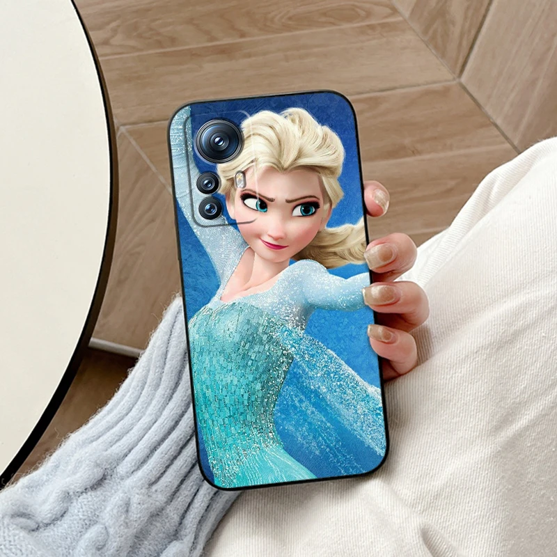 Elsa Frozen Snow Queen Disney For Xiaomi Mi 14 13T 13 12T 12 11T 11i 11 10T 10 Pro Lite Ultra 5G Black TPU Phone Case