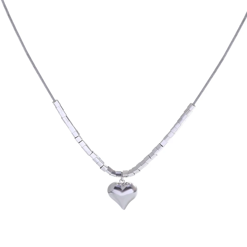 

Sweet Cool Spice Girl Wind Heart Pendant Titanium Steel Necklace Female