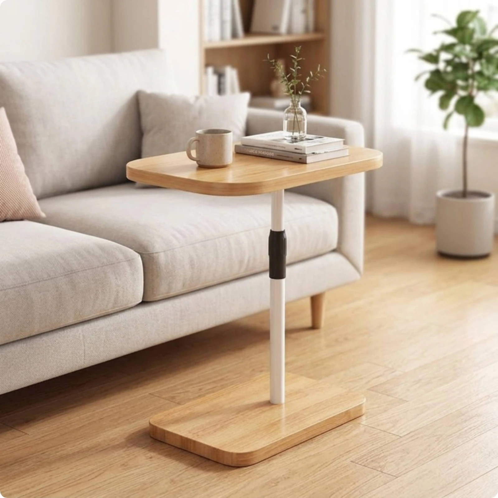Side Table Adjustable Height End Table Furniture Portable Small for Living Room, Bedroom image 3