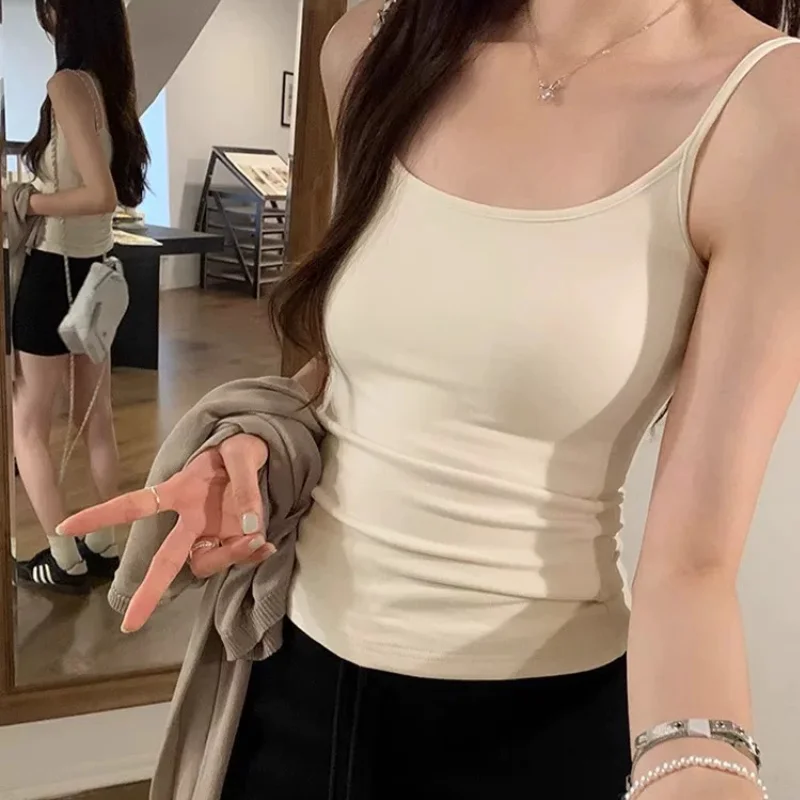 White Strapless Vest Women's Inner Spring Summer Beautiful Back Bra Integrated Base Pad Outer Wear Top Women