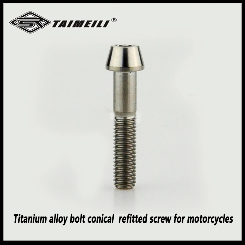 Titanium alloy bolt conical M8 x 15/20/25/30/35/40/45/50mm refitted screw for motorcycles