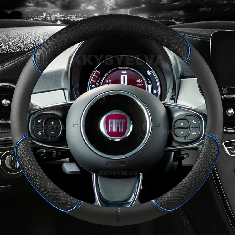 Car Steering Wheel Cover Microfiber Leather For Fiat 500 2007-2022 500e 2020 2021 500L 2014-2018 500X 2015-2022 Auto Accessories