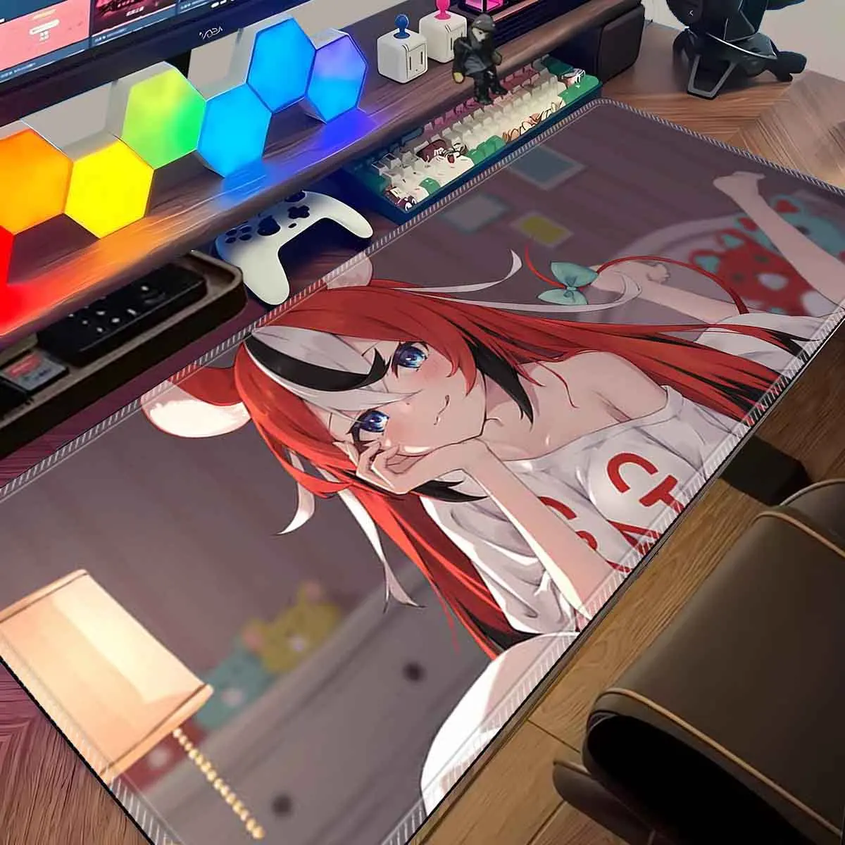 

Большой коврик для мыши Baelz Hakos, коврик для мыши XXL, игровые аксессуары, геймерская клавиатура, настольный коврик, нескользящий коврик для мыши в стиле аниме Waifu, настольный коврик для мыши