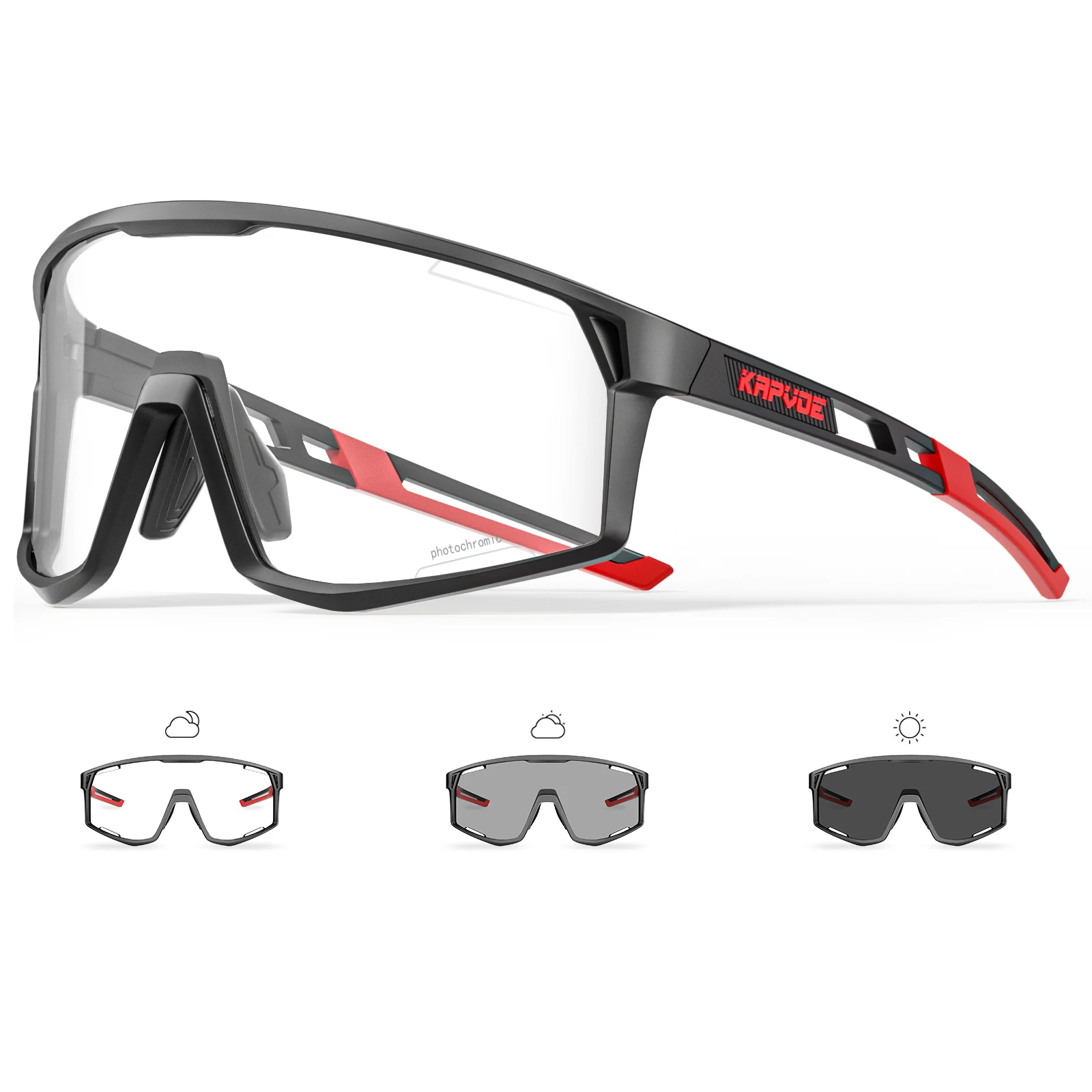 Kapvoe Outdoor Photochrome Radfahren Sonnenbrille Fahrrad Radfahren Gläser Männer Frauen Rennrad UV400 Brille Berg Sport Brillen 6