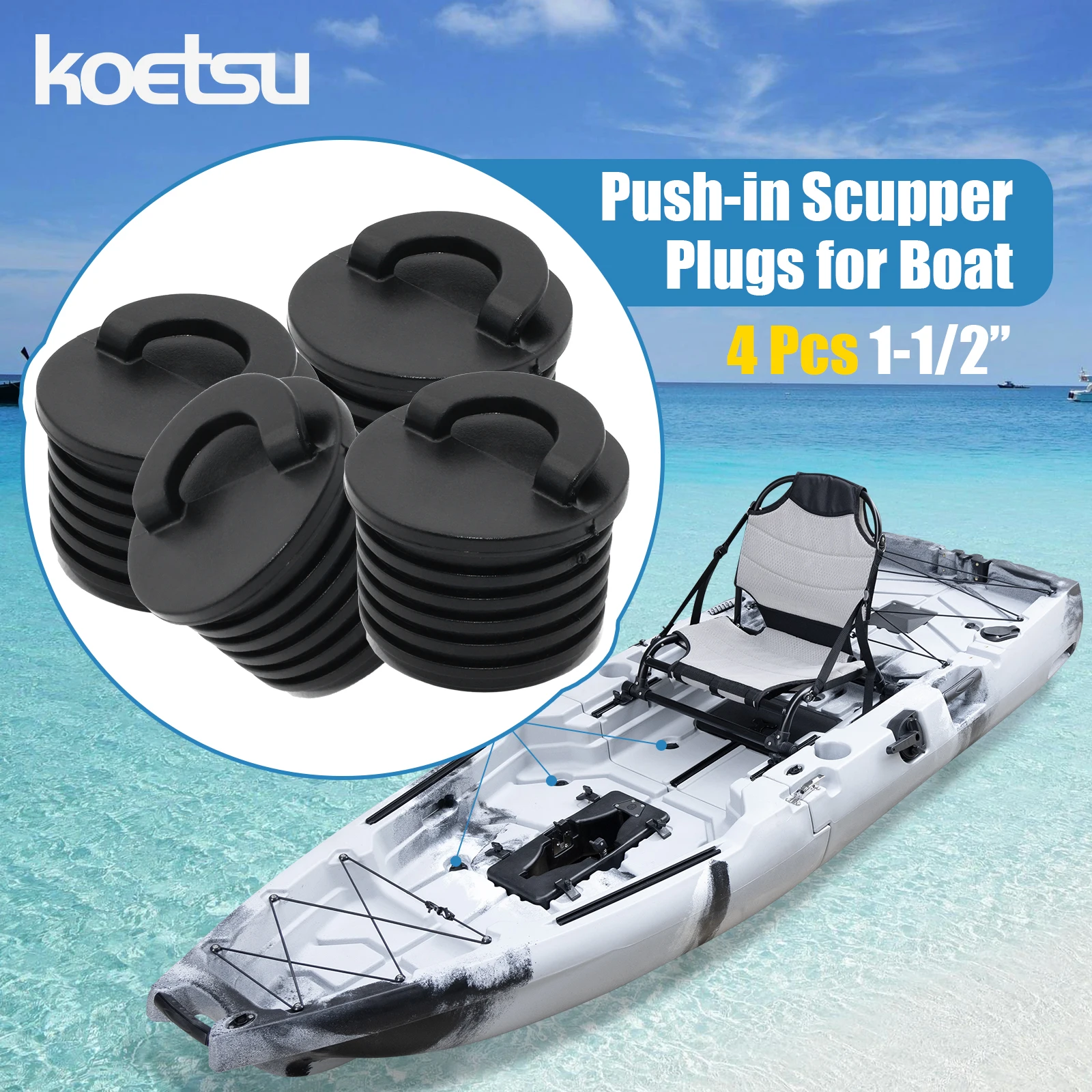 

Универсальная морская сливная пробка KOETSU — останавливает утечки в корабах, яхт и лодках