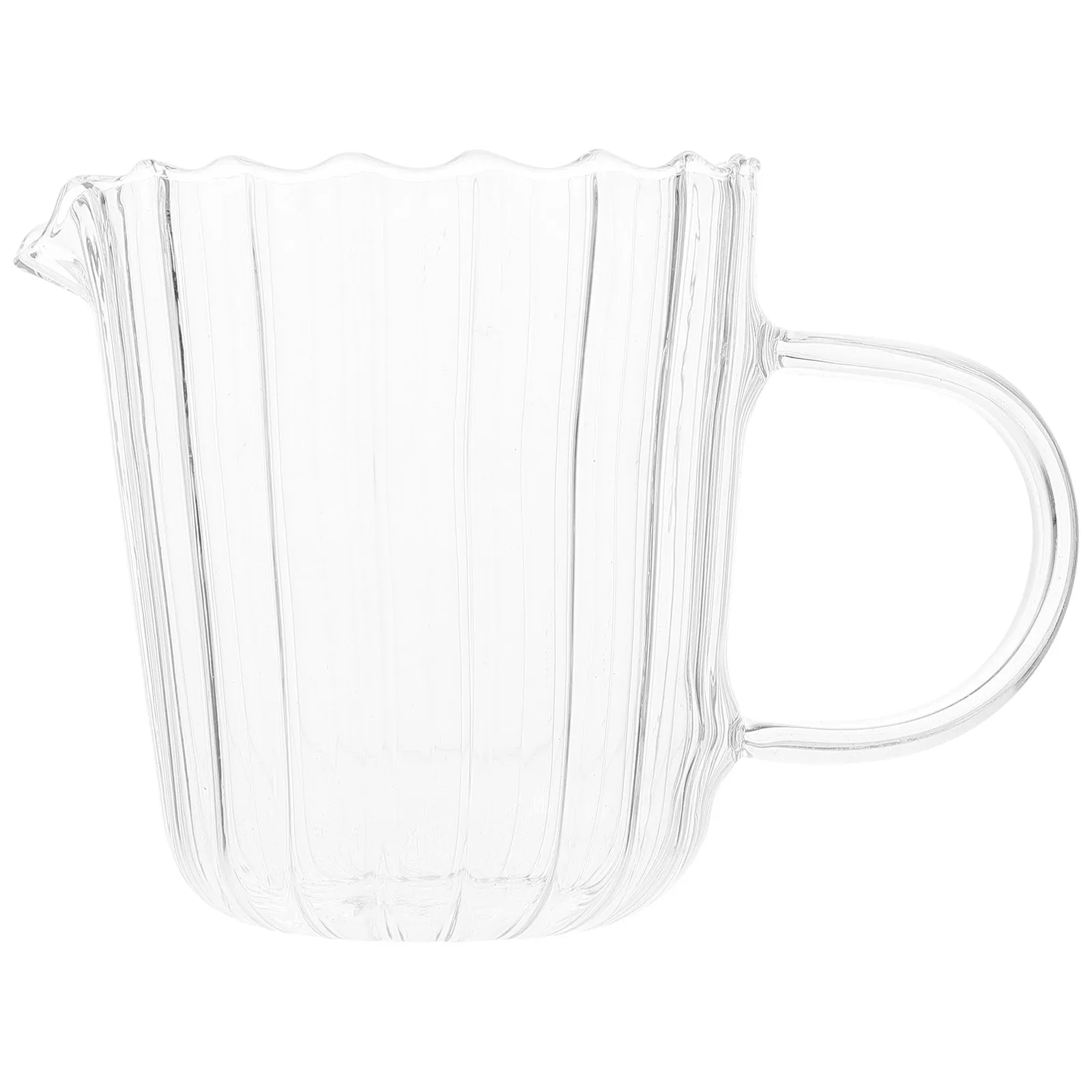 Milk Pitcher Glass 500ml for Coffee Tea Latte Art Creamer Syrup Sauce Honey Dressing Frother Pourer Steamer Clear Glass Jug Cup