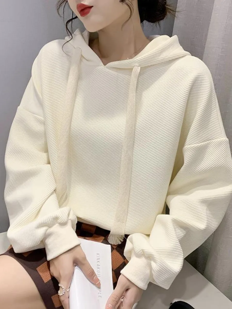 ladies'-sweet-loose-hoodie-jacket-two-piece-set-long-sleeve-autumn-winter-fashion-design-sense-outfit-matching-clothing
