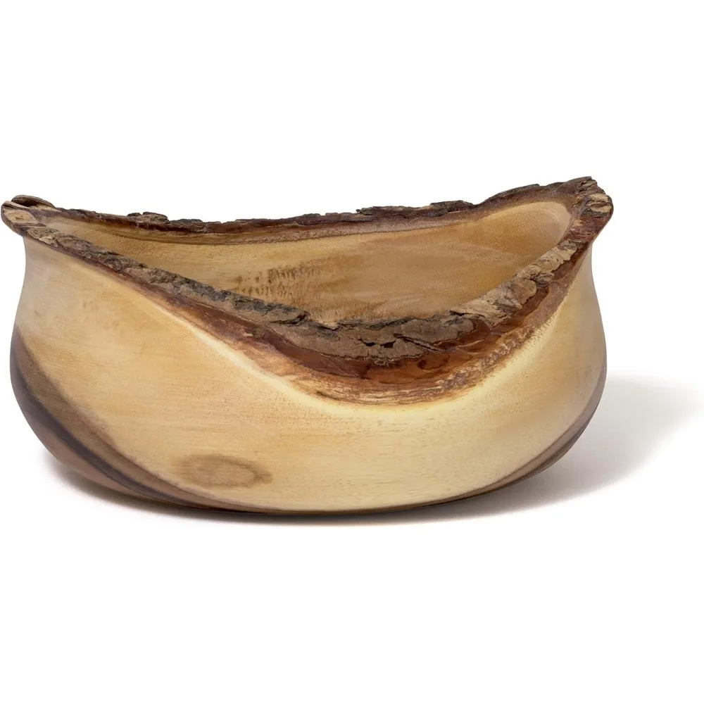 

Rustic Tulip Serving Bowl, Medium Size, Handcrafted Acacia Wood for Salads Fruits
