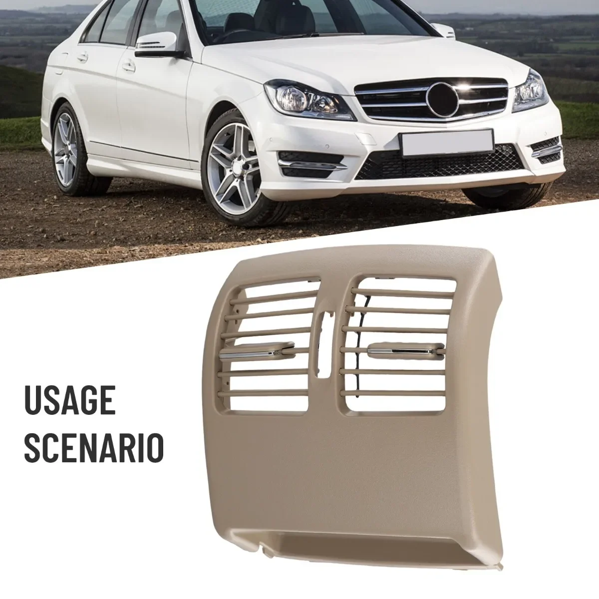

Beige Car Rear Air Grille AC Outlet Air Vent For Mercedes C-Class W204,2007-2013 Car Accessories