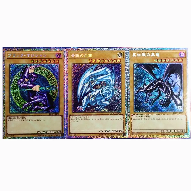 3pcs Yu Gi Oh Blue-Eyes White Dragon DIY Colorful Toys Hobbies Hobby Collectibles Game Collection Anime Cards