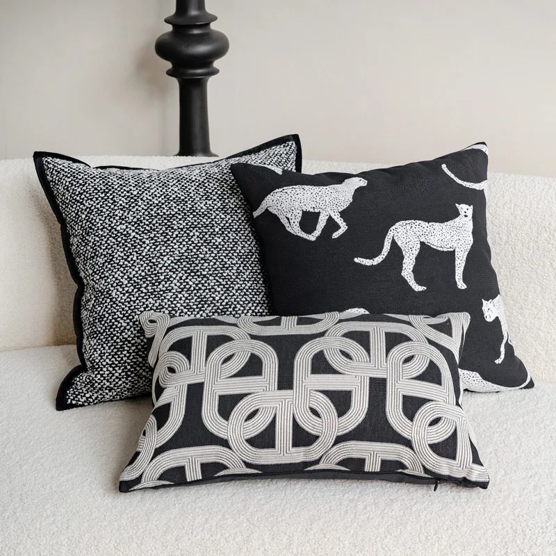 Modern Single-sided Jacquard Embroidered Cushion Cover Light Luxury Design Sense Pillow Covers Decorative Home Pillow Case