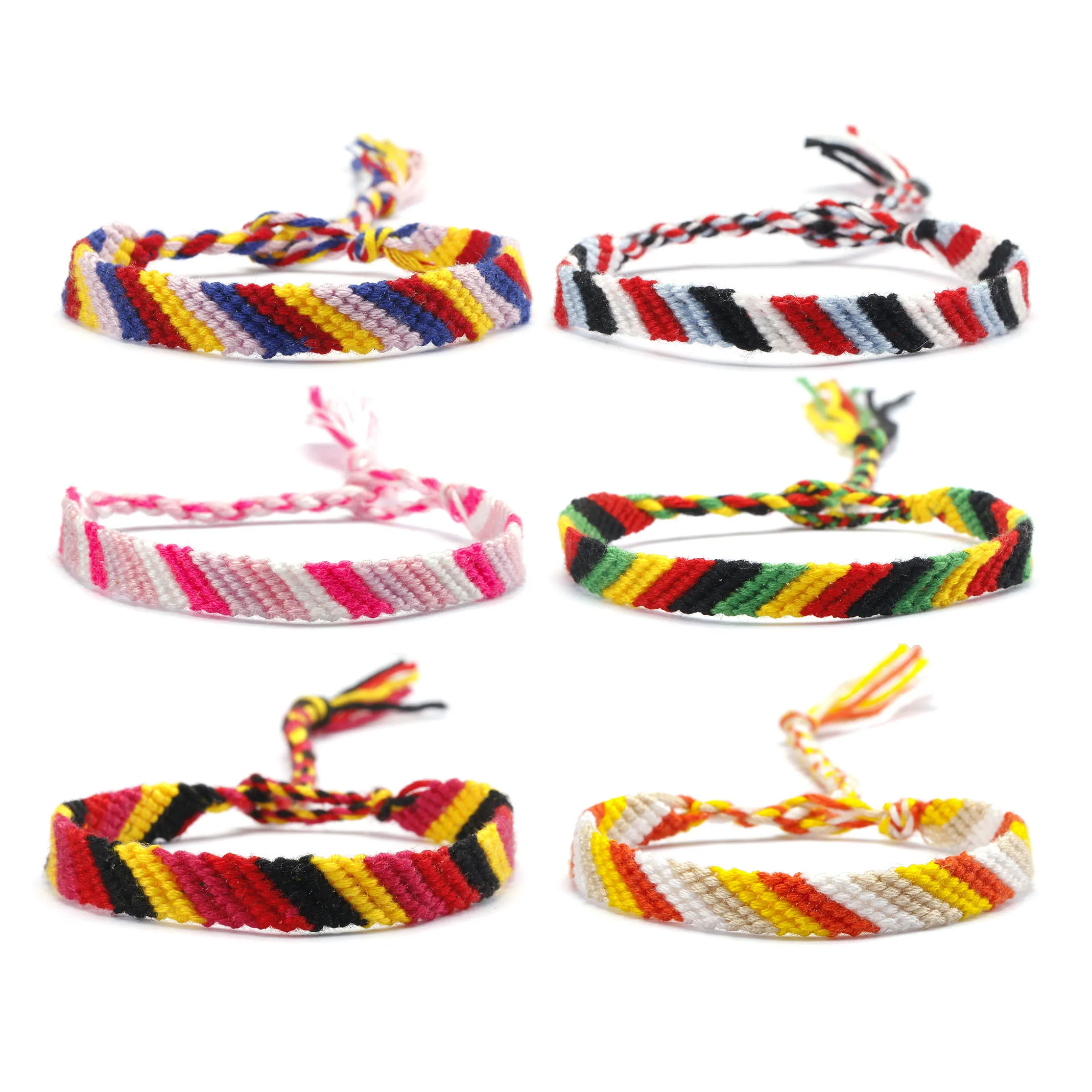 Multicolor Embroidery Sting Braided Surf Twill Bracelet Women 2024 New Fashion Cord Woven Handcrafred Summer Beach Jewelry Gift