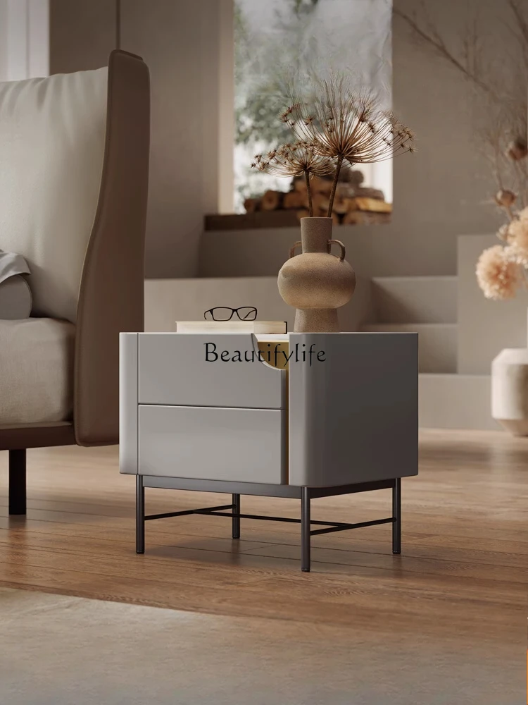 Italian minimalist bedside table master bedroom bedside storage paint locker