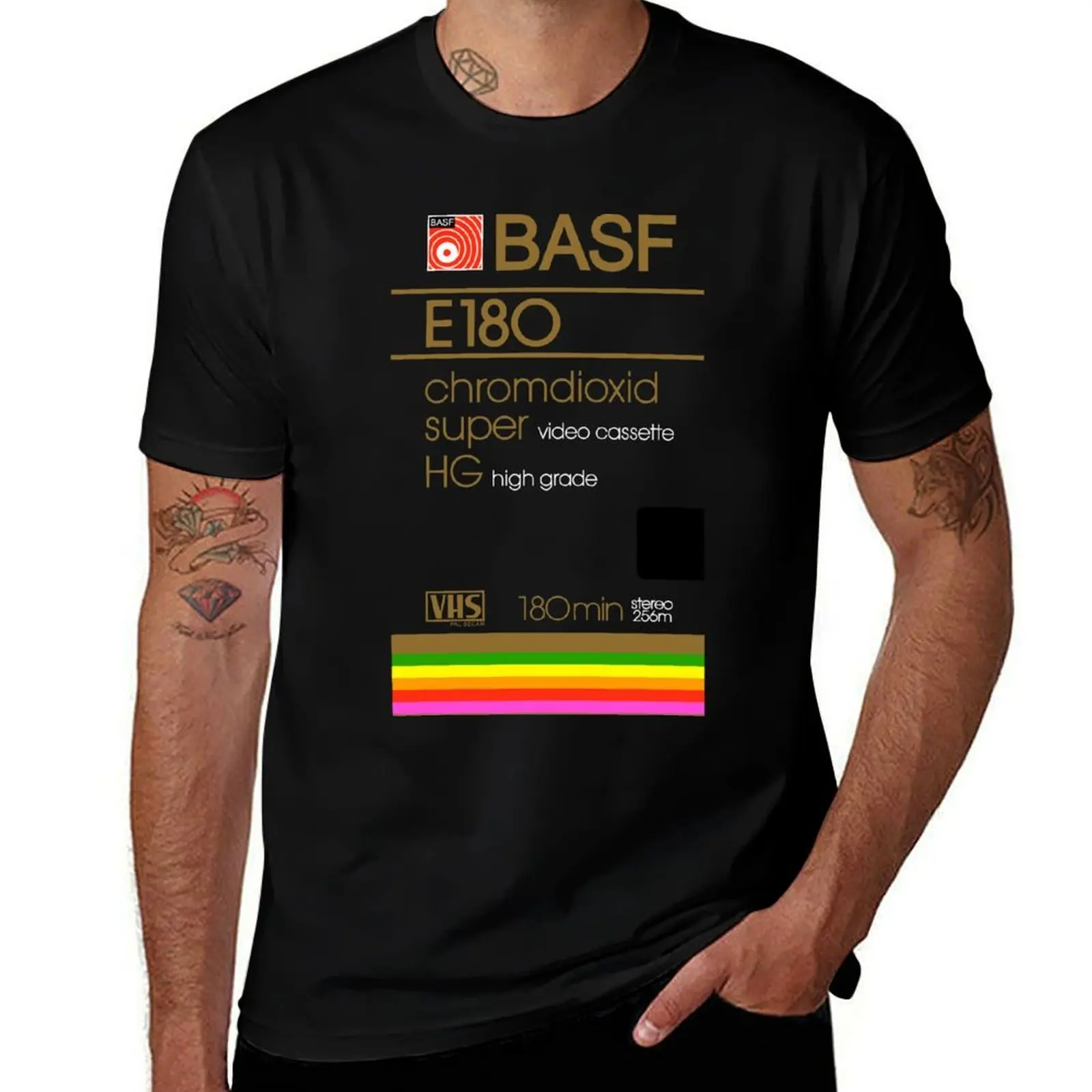 

BASF E180 VHS Tape T-Shirt Quick Dry Training Short Sleeve Tee