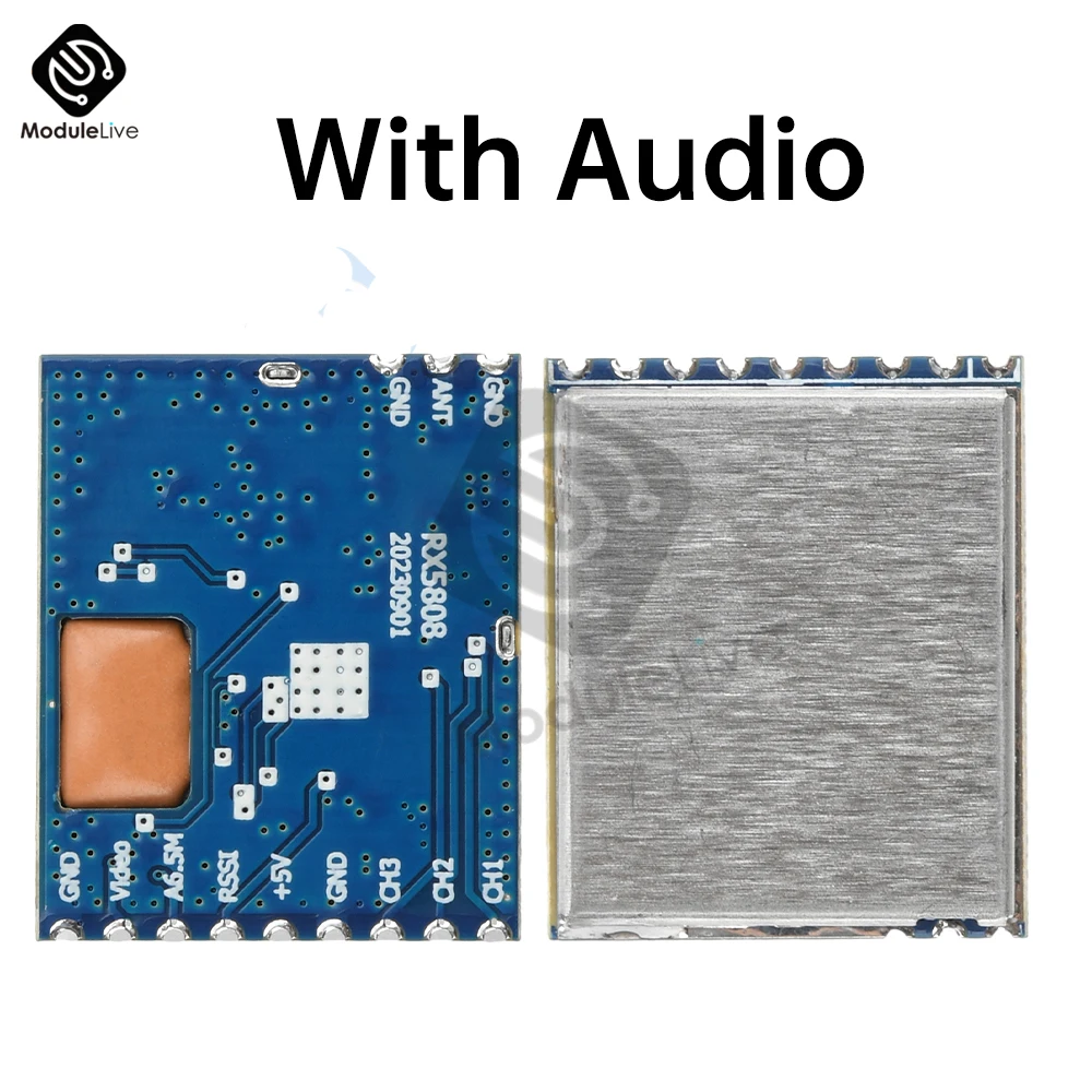 

RX5808 Receiver Module Wireless Audio Video Receiver Module SPI Control for FPV Systems RC Helicopter Bandwidth 4.8~6.0GHz