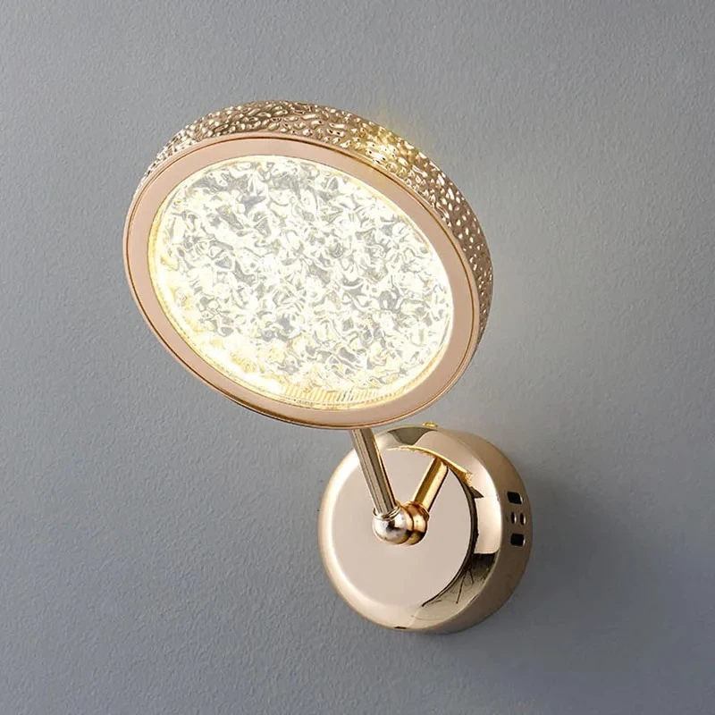 Mirror Crystal LED Wall Lamp Nordic Indoor Lighting for Home Bedroom Bedside Living Room Decoration Bed Light Bathroom Lamps