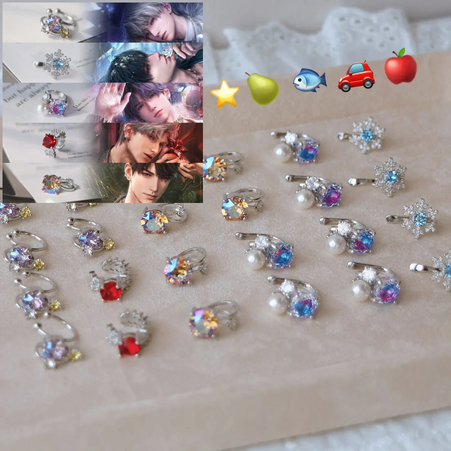 Accesorios de regalo de anime y videojuegos Love and Deepspace: Clip para la oreja, orejera, sin perforación, con diseño de Sylus Caleb Zayne Rafayel
