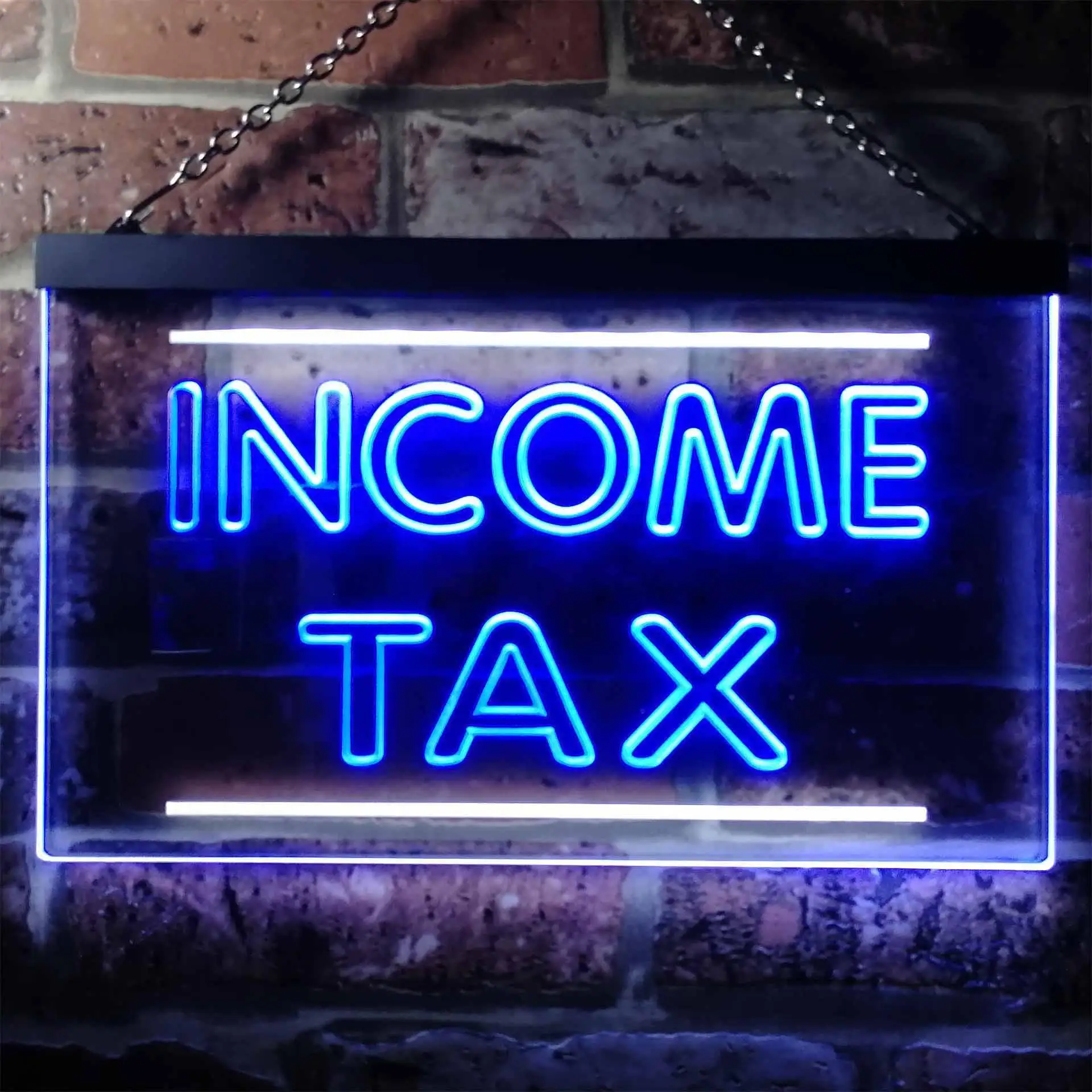 

Income Tax. Services Dual Color Led Neon Sign st6-i0430