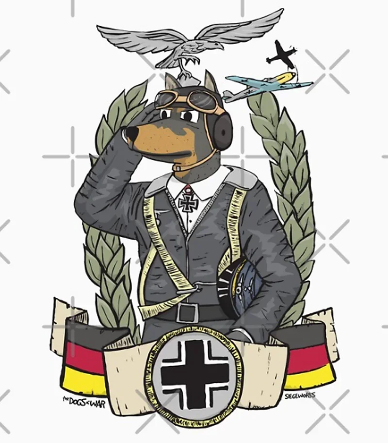 

The Dogs of War: Luftwaffe Fighter Pilot T Shirt. 100% Cotton Short Sleeve O-Neck Casual T-shirts Loose Top New Size S-3XL