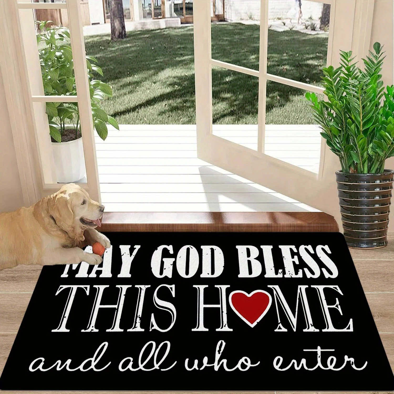 VIKAMA Inspirational Quote Rug, Non-Slip Indoor/Outdoor Entry Mat, Motivational Bathroom Door Mat, Water-Absorbent Home Decor