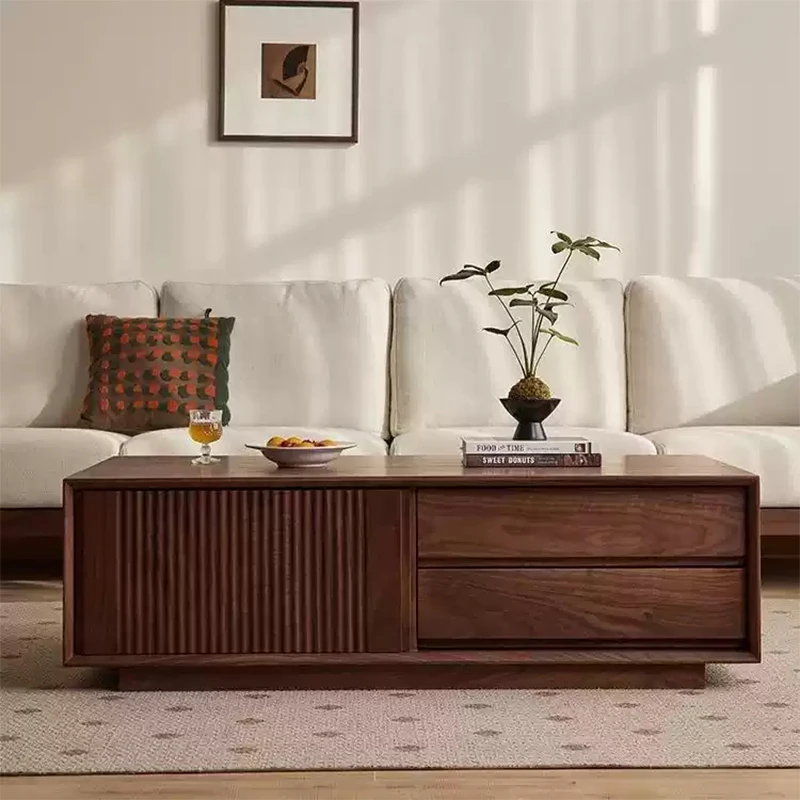 

North American Black Walnut Modern Solid Wood Coffee Table Living Room Furniture
